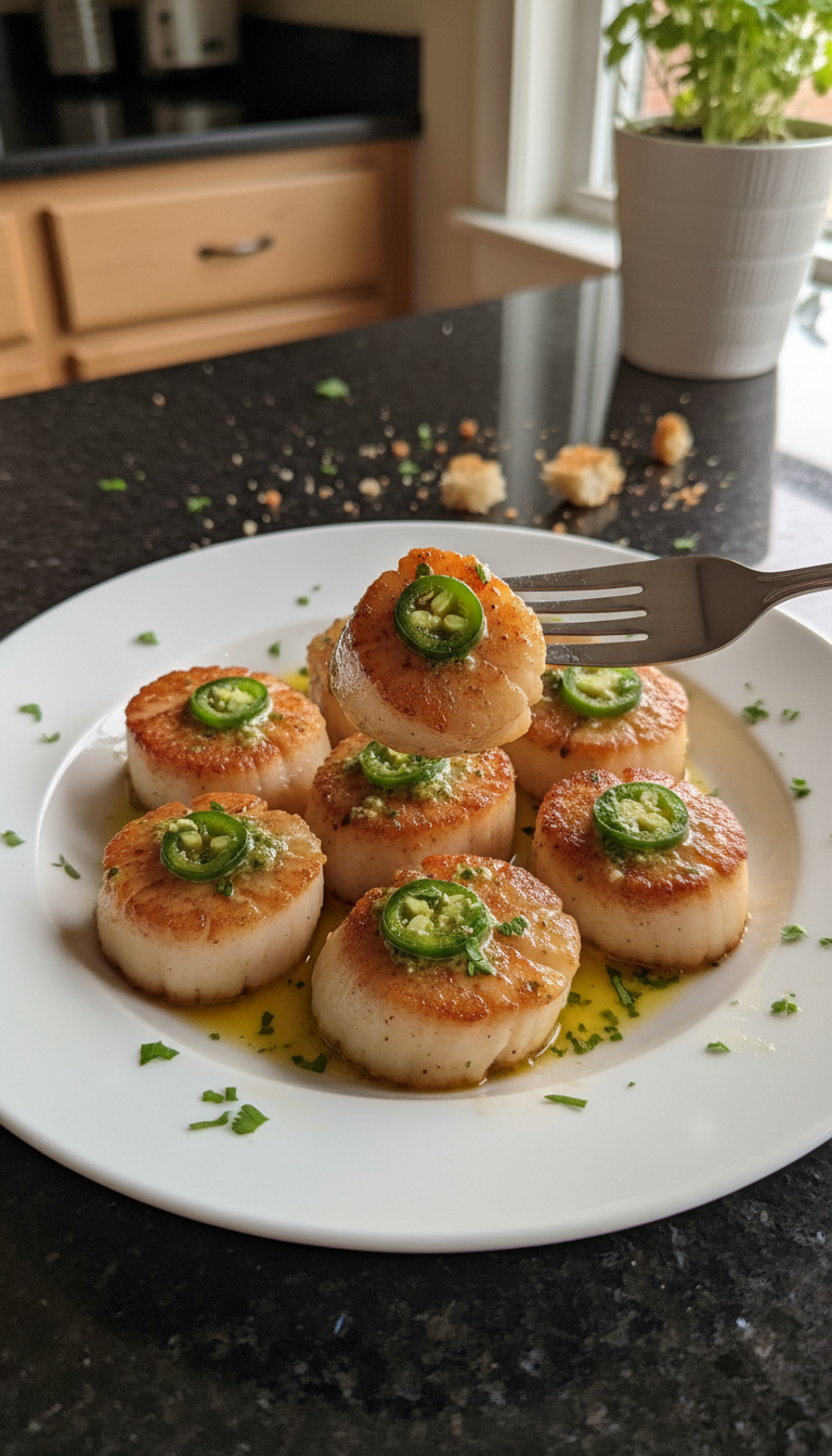 Zesty Scallops with Jalapeño Butter