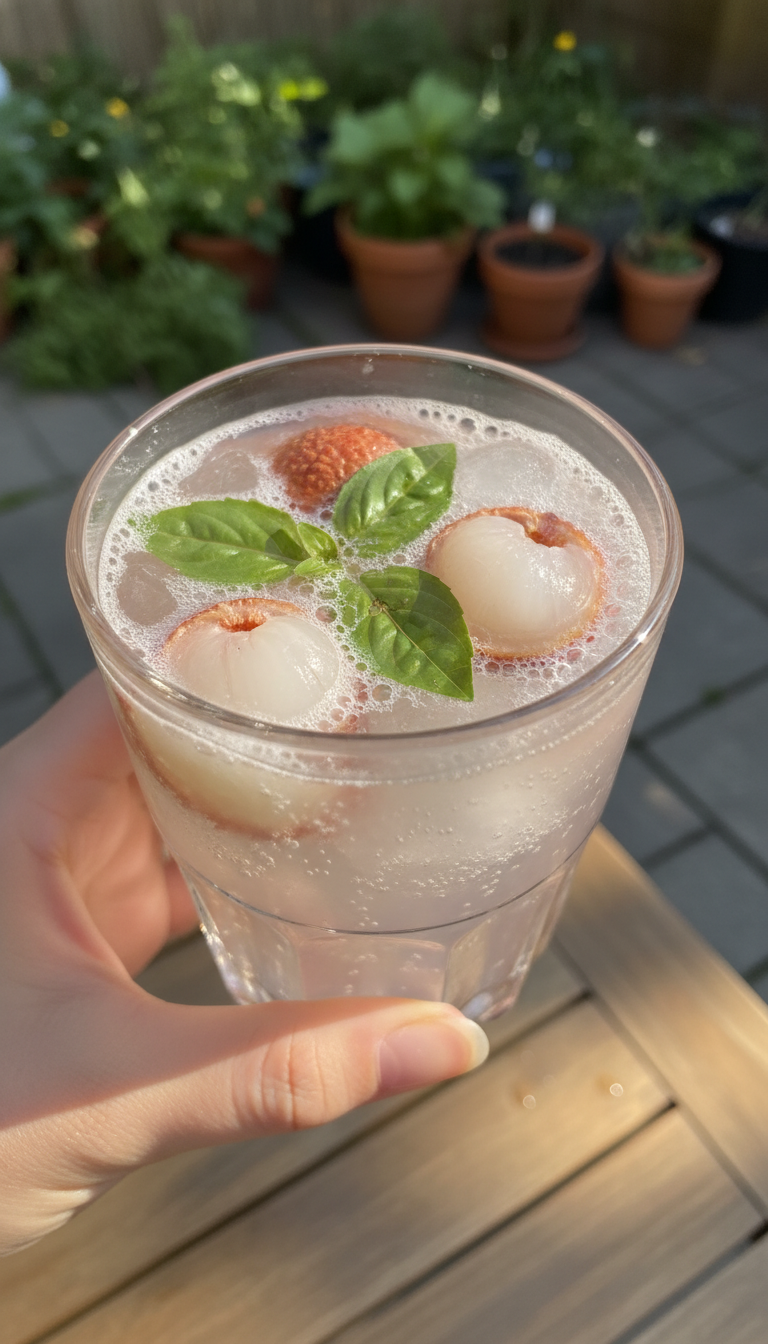Lychee and Basil Spritz