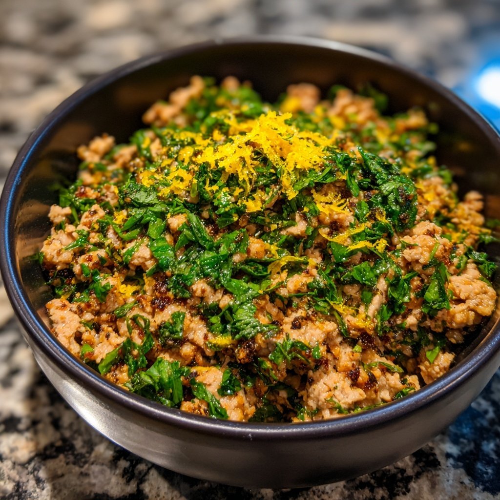 Lemon Garlic Ground Turkey Bowl