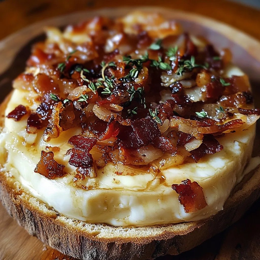 Baked Brie with Caramelized Onions and Bacon