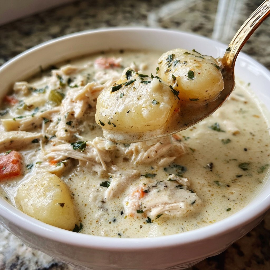 Creamy Garlic Chicken Gnocchi Soup
