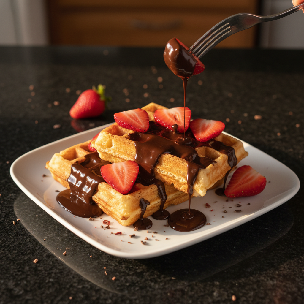 Chocolate-Covered Strawberry Waffles