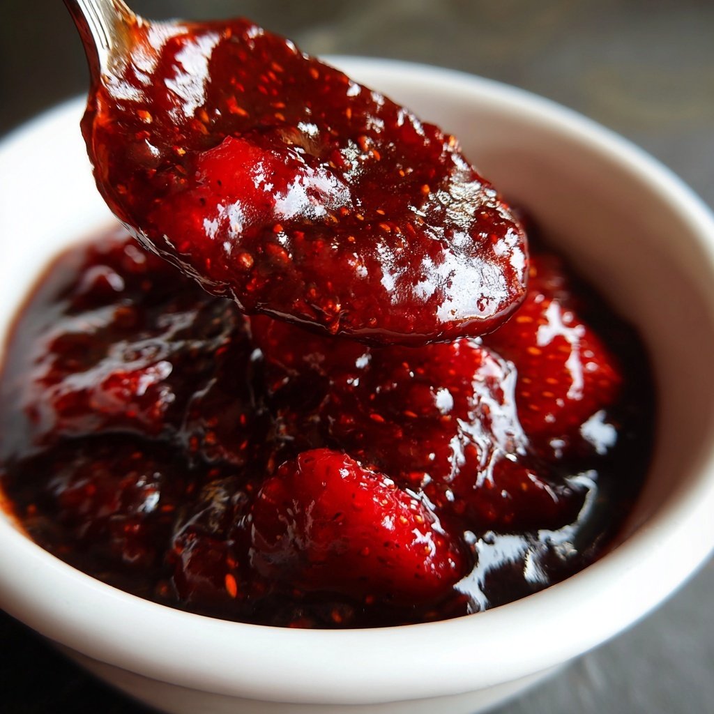 Strawberry Balsamic Glaze for Vanilla Ice Cream​