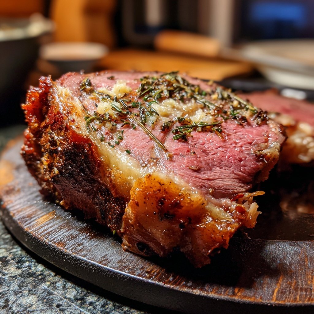 Prime Rib with Garlic Herb Crust