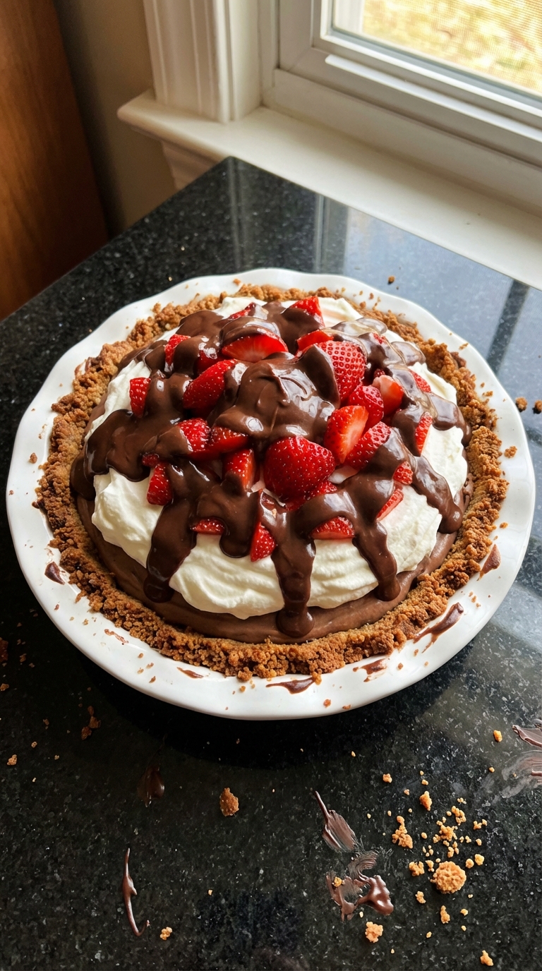 Chocolate Strawberry Cream Pie