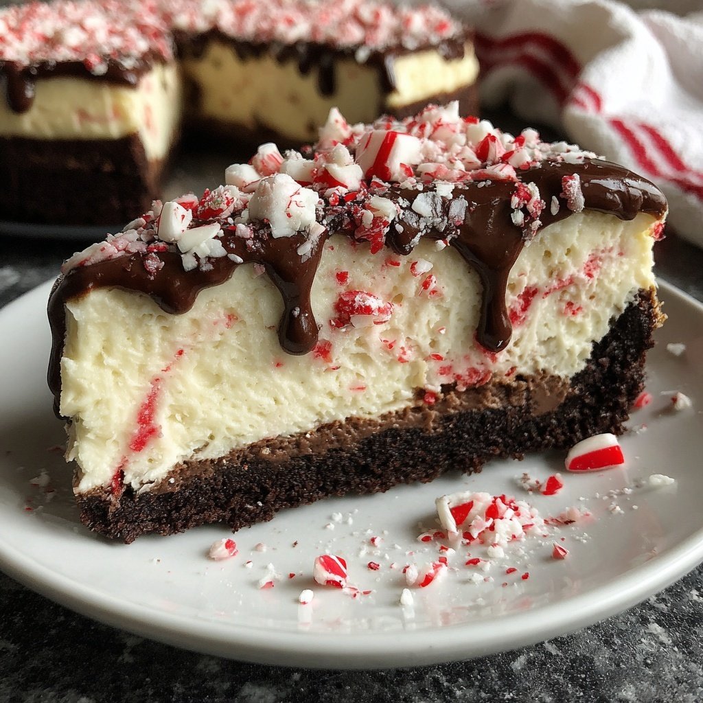 Peppermint Cheesecake with Chocolate Crust
