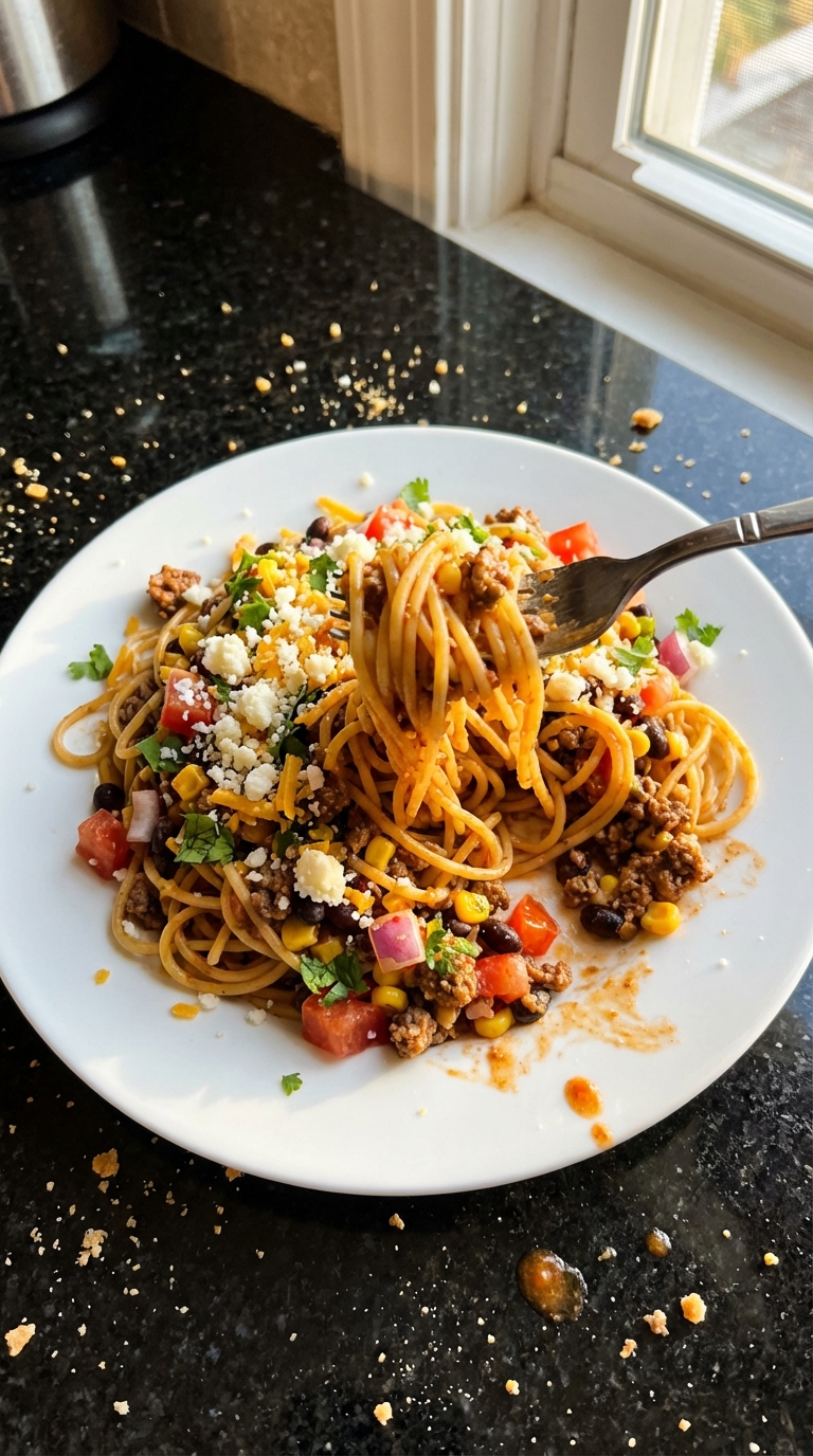 Savory Taco Spaghetti Salad