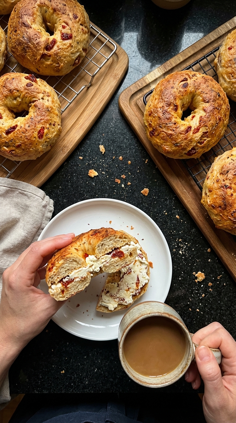 Sun-Dried Tomato Cottage Bagels