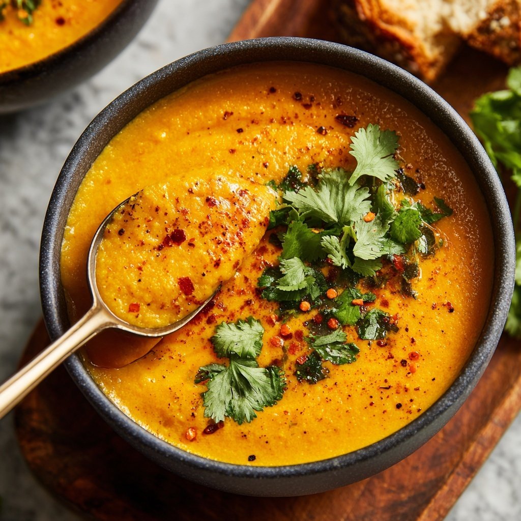 Red Lentil Soup with Cilantro
