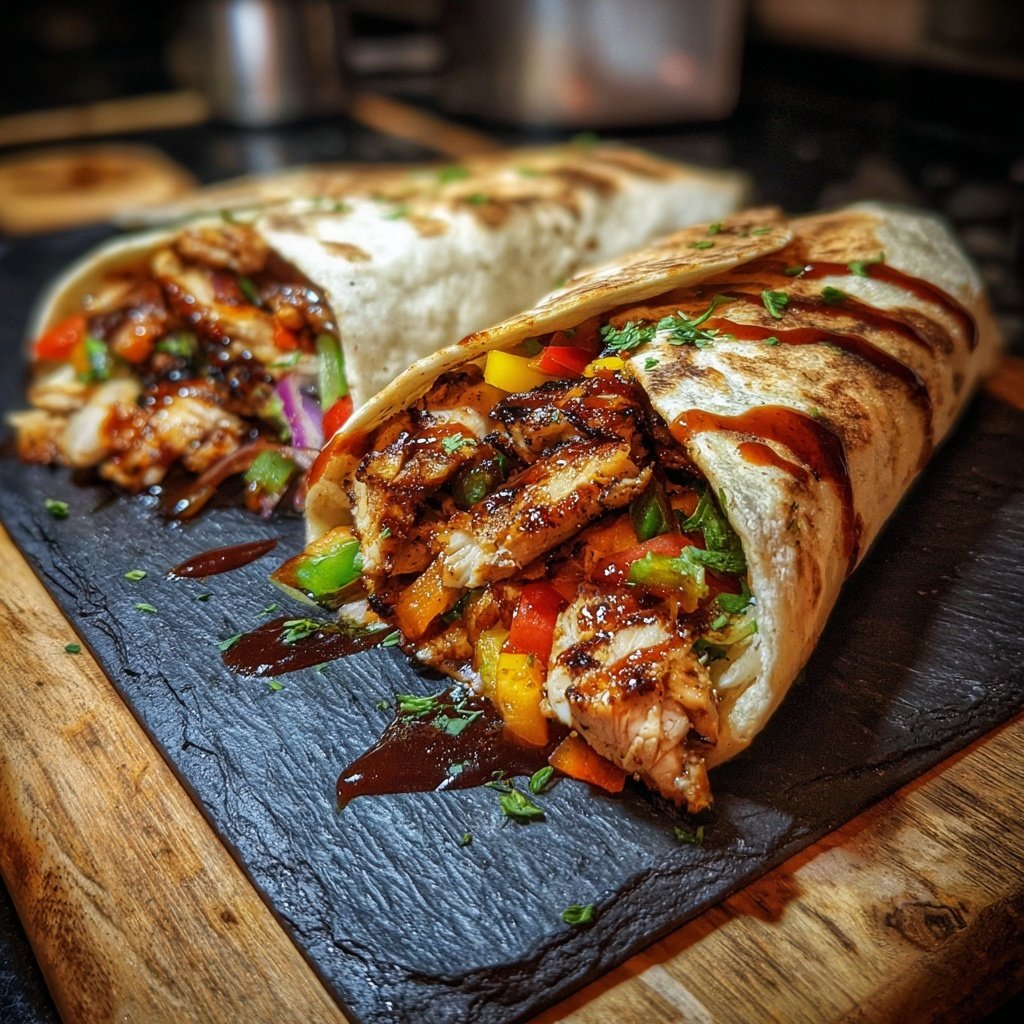 High Protein BBQ Chicken Wrap