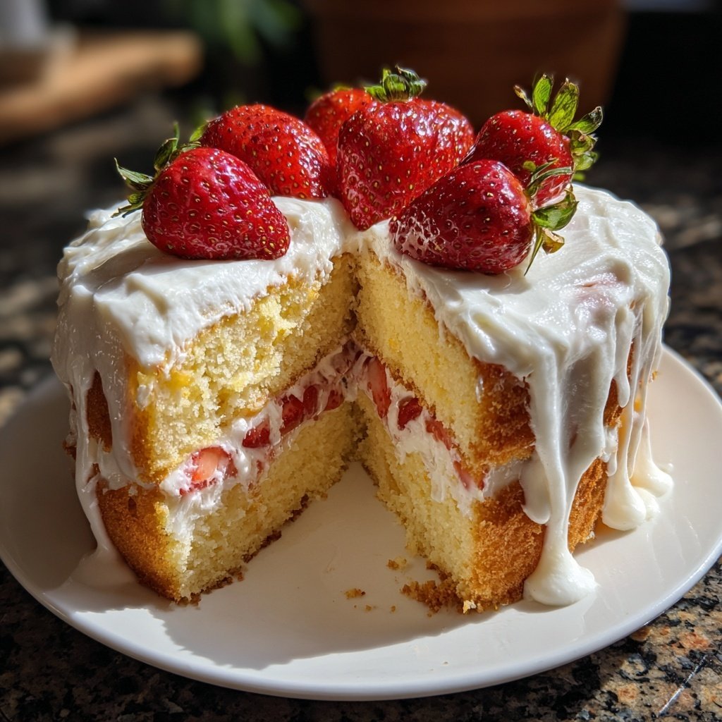 Vanilla Chiffon Cake with Whipped Cream Frosting