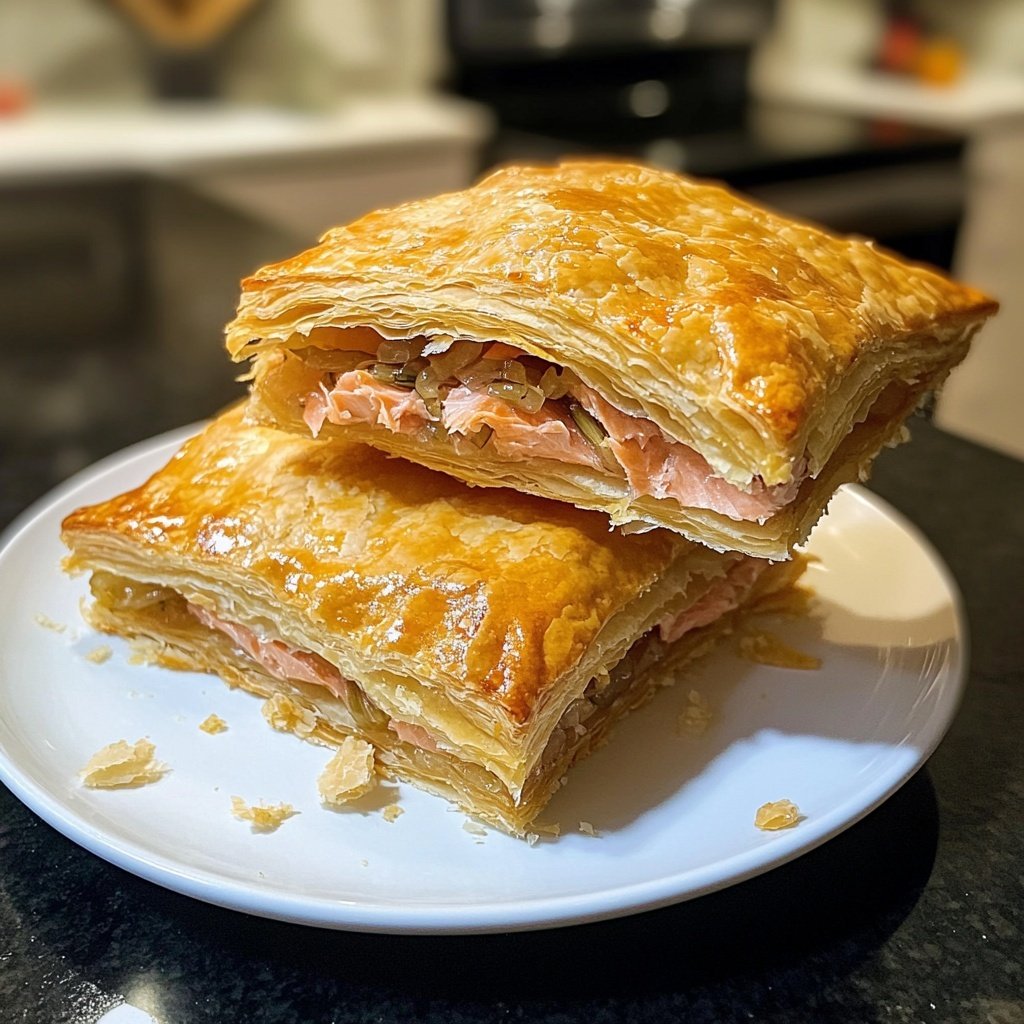 Smoked Salmon Shallot Puff Pastry