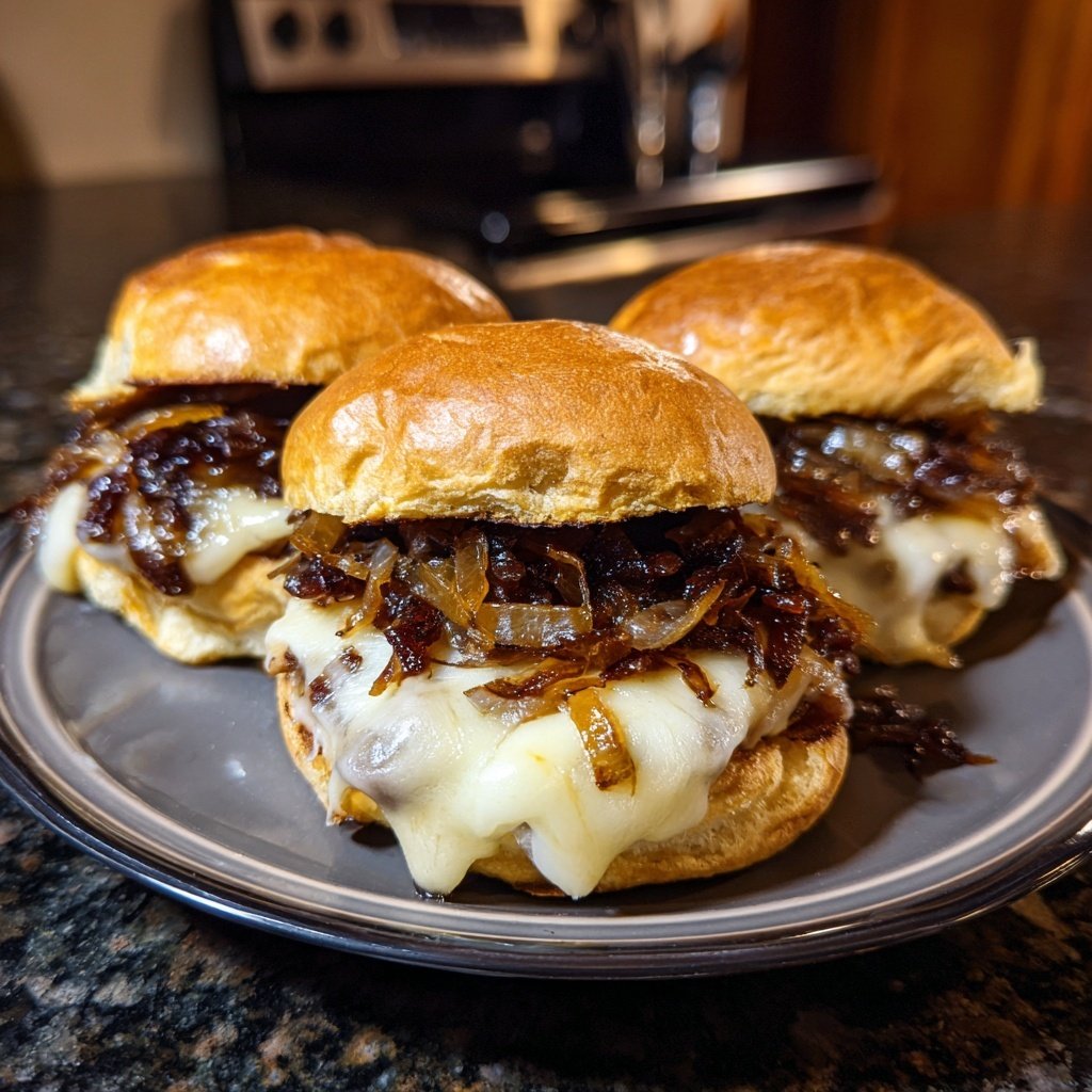 Caramelized Onion and Swiss Sliders