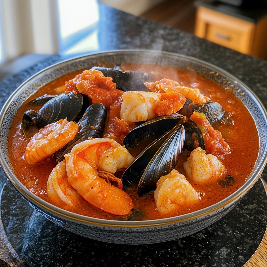 Cioppino Seafood Stew with Tomato Broth