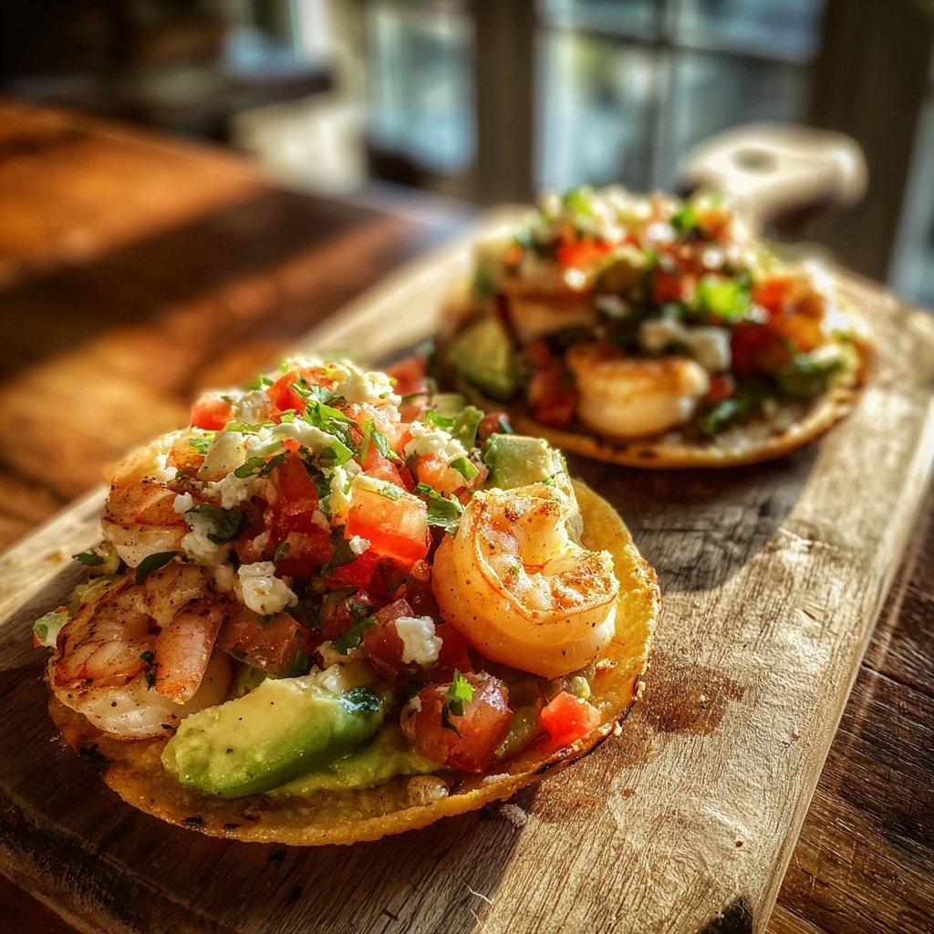 Shrimp Tostadas with Avocado