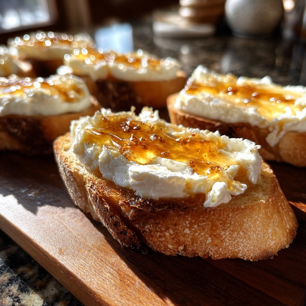 Goat Cheese Honey Crostini
