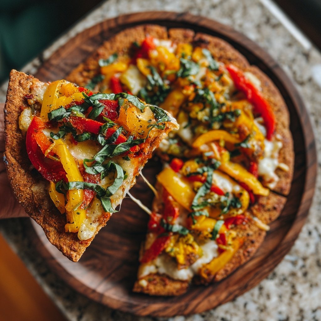 Quick Veggie Pizza on Pita