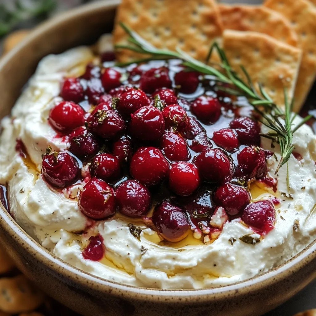 Easy Cranberry Whipped Feta Dip with Crackers