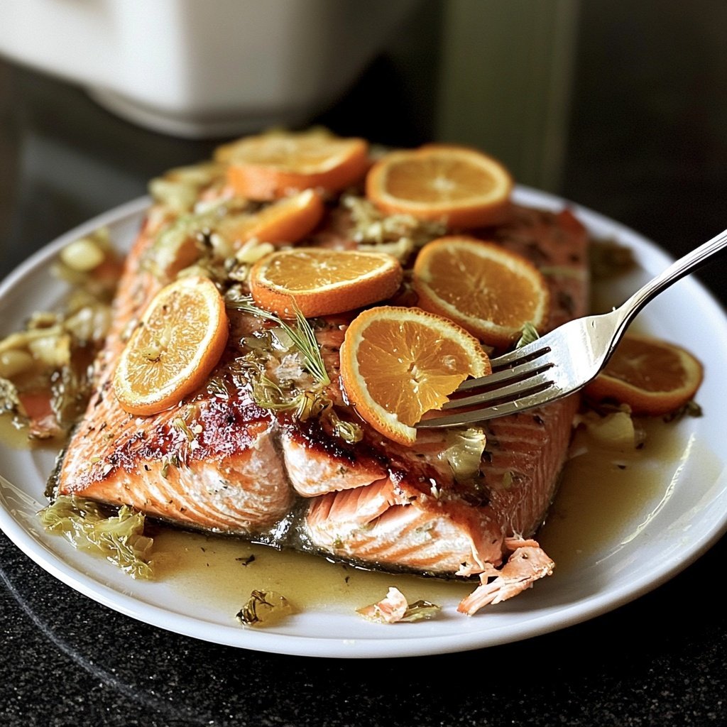 Slow Roasted Salmon with Orange and Fennel