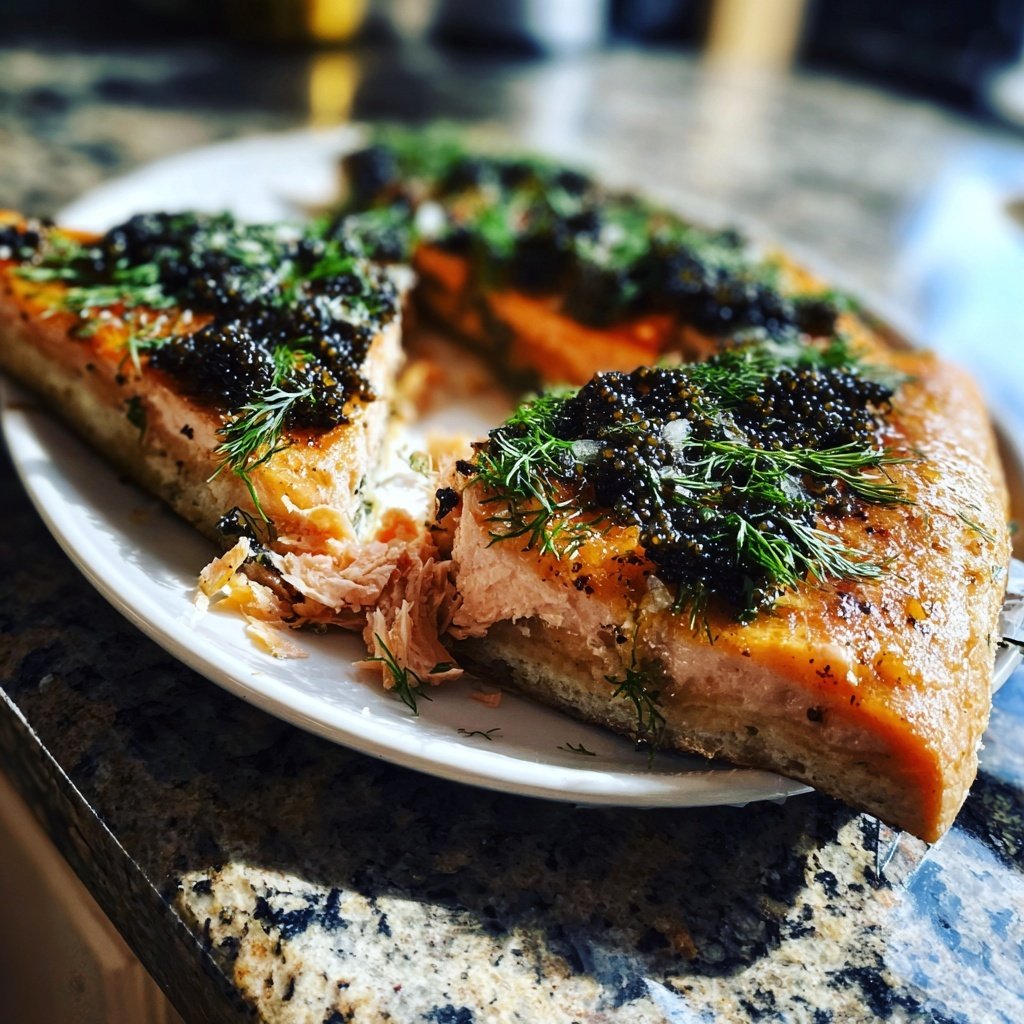 Salmon with Caviar and Dill