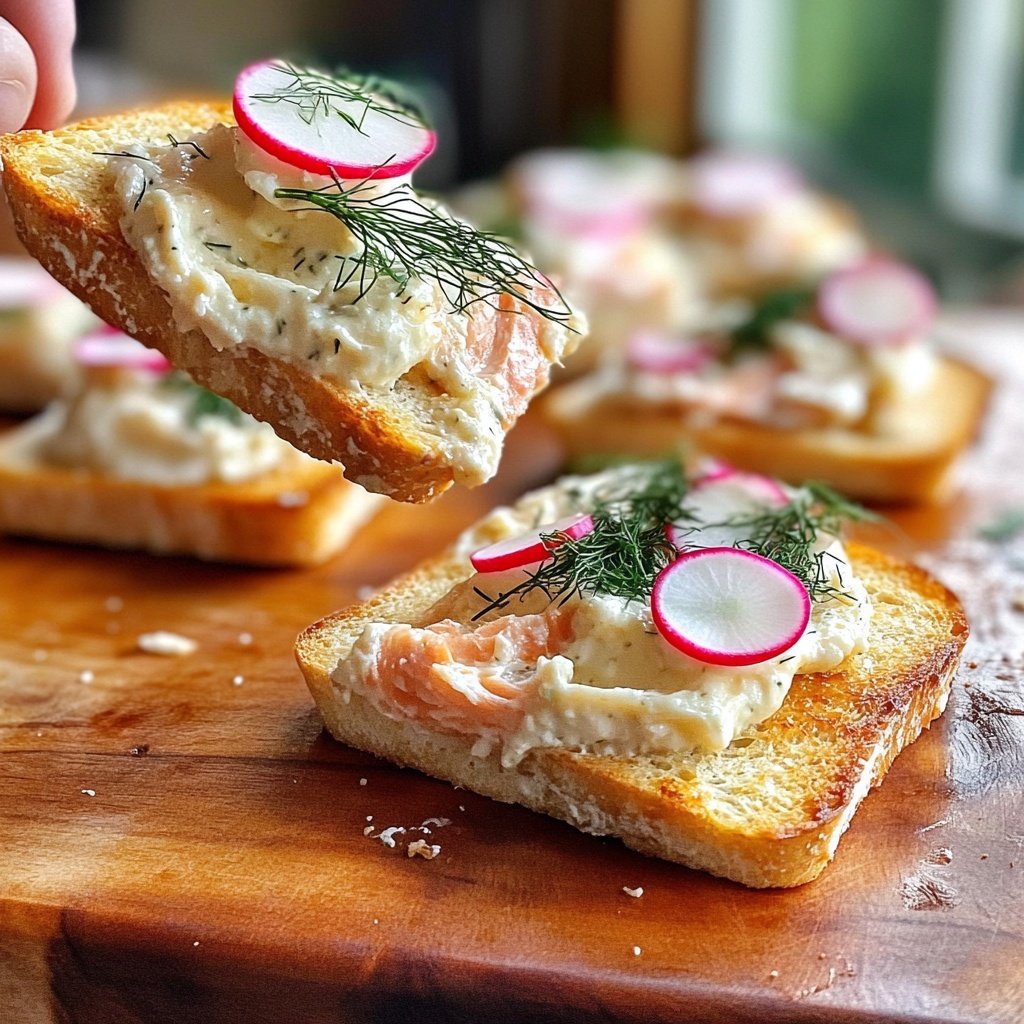 Smoked Salmon Dill Crostini