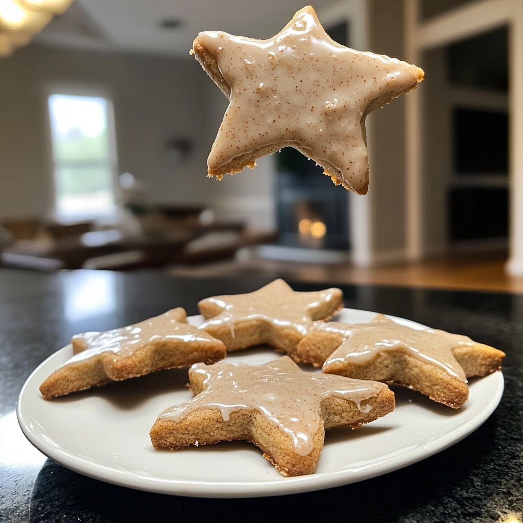 Cinnamon Star Cookies with Almond Glaze