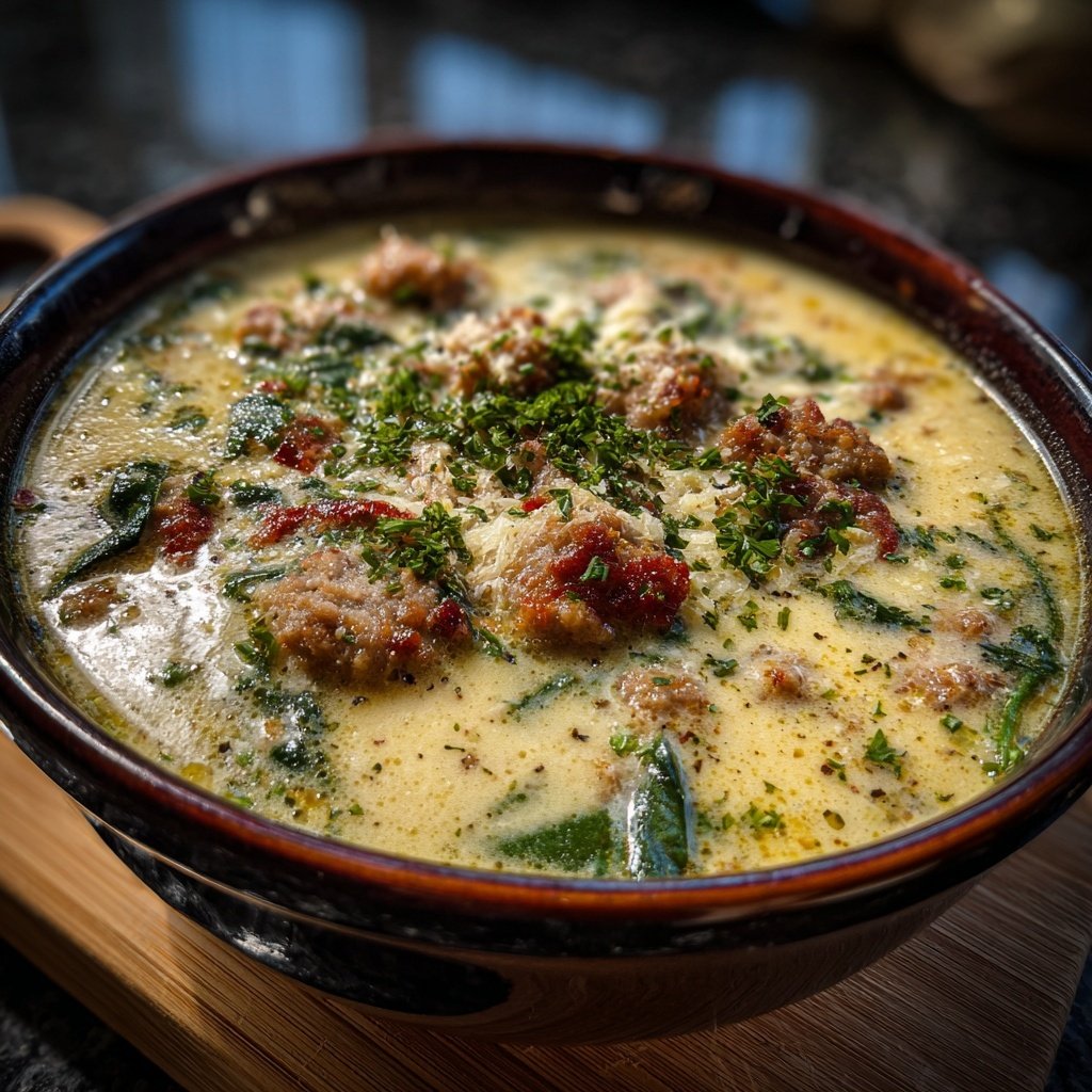 Creamy Parmesan Italian Sausage Soup