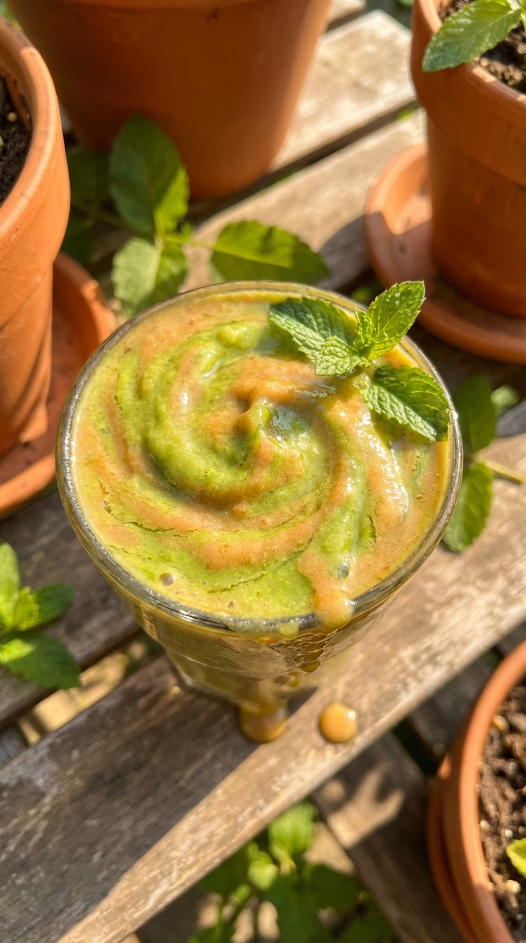 Peach Avocado Green Smoothie