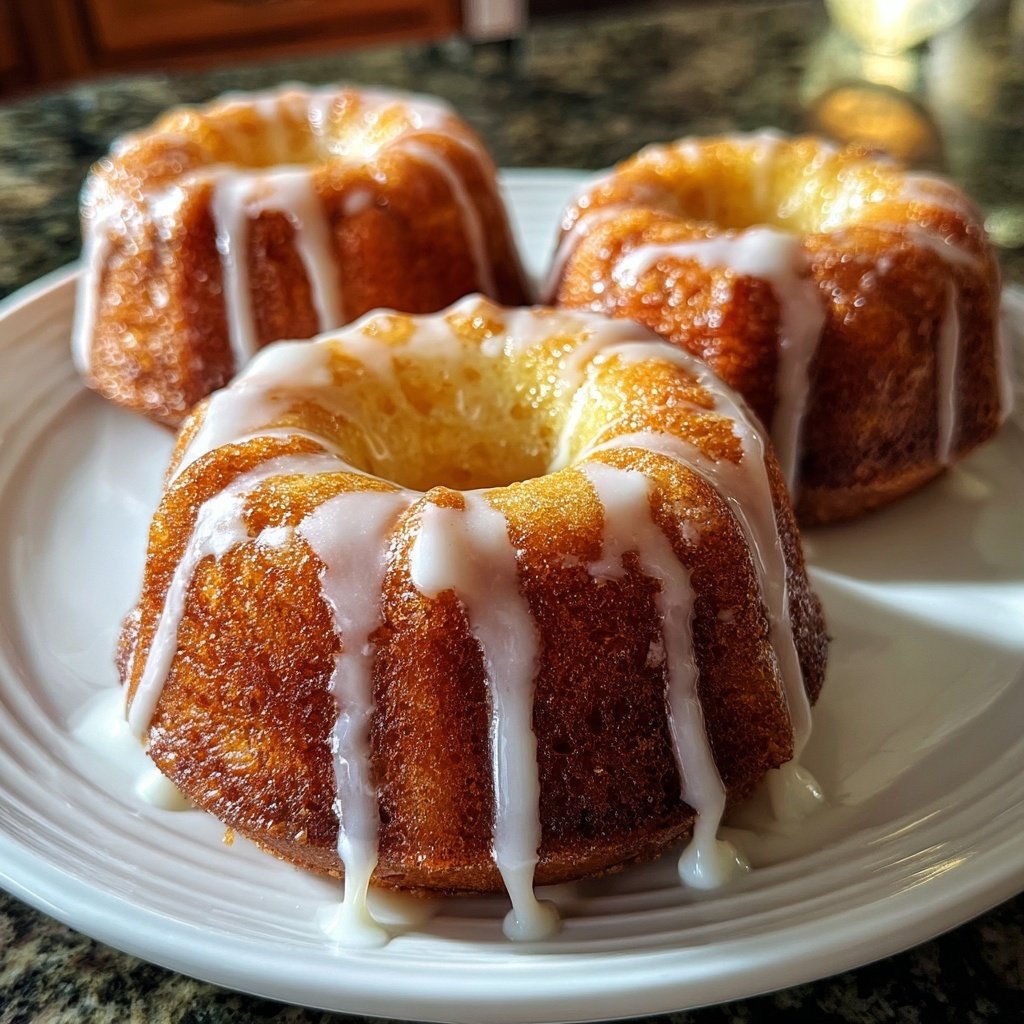Mini Vanilla Bundt Cakes with Vanilla Glaze