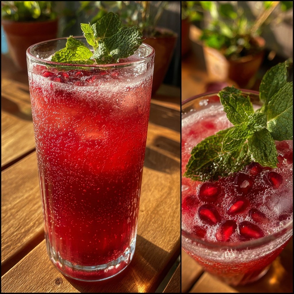 Pomegranate Ginger Snow Spritz