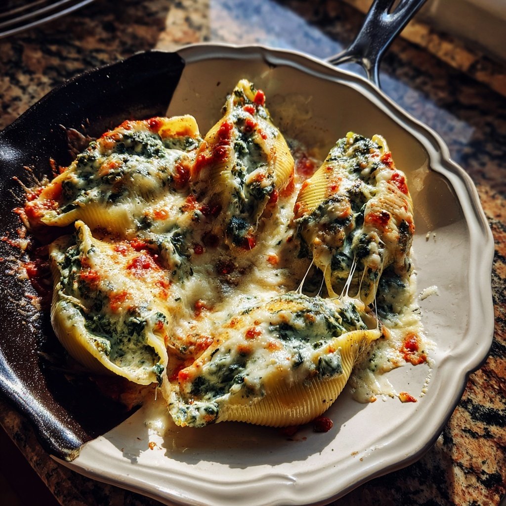 Cheesy Spinach Stuffed Shells