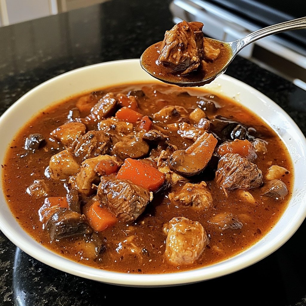 Venison Stew with Mushrooms