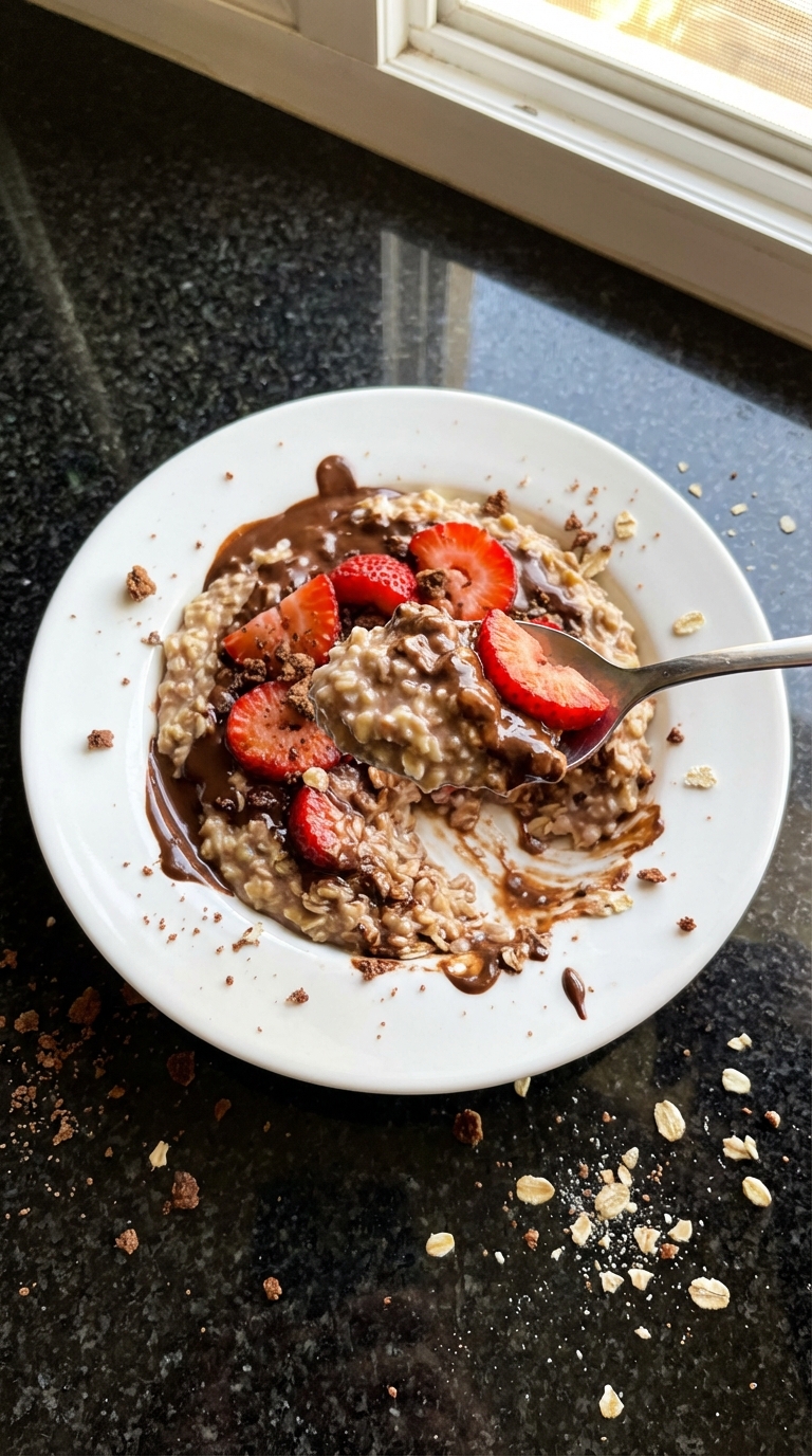 Overnight Chocolate Strawberry Oats