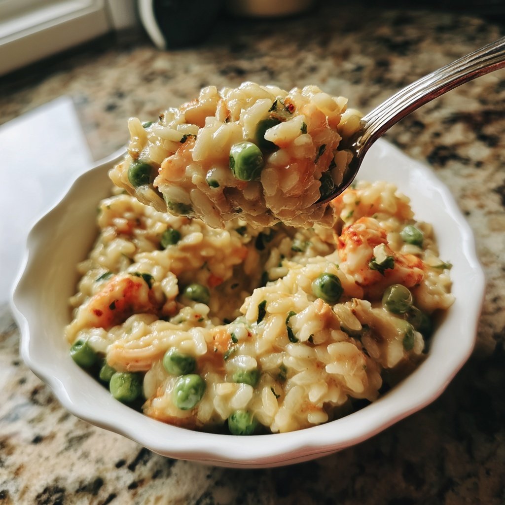 Seafood Risotto with Peas
