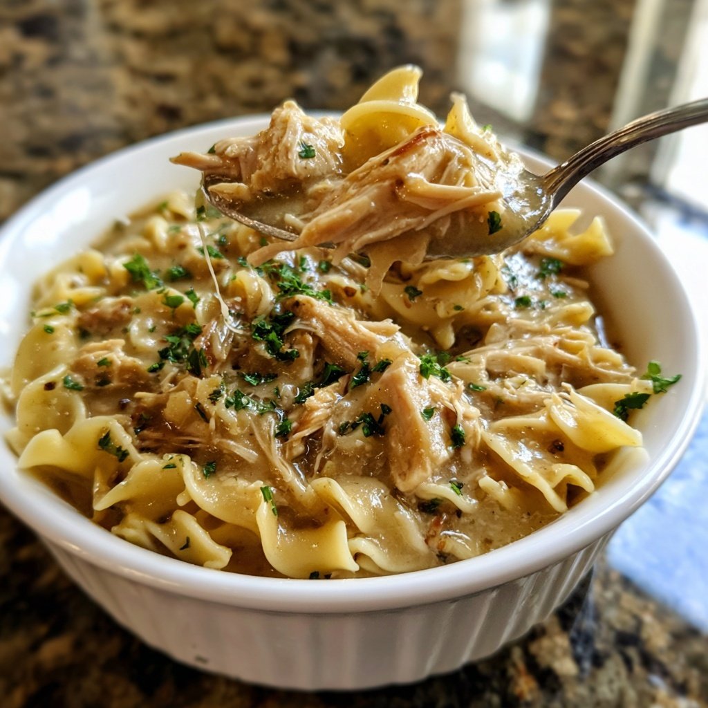 Crock Pot Good Gravy Chicken Noodles