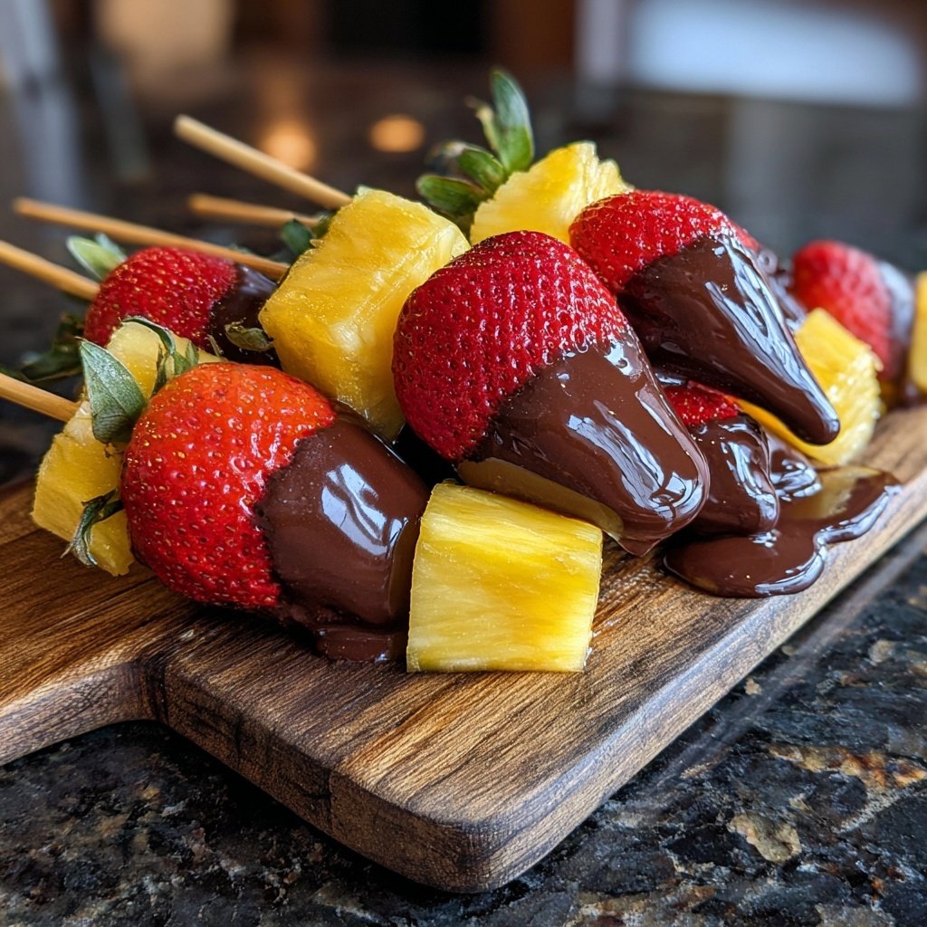 Chocolate Dipped Fruit Skewers
